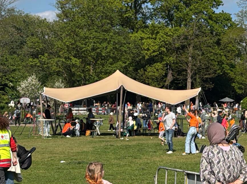 Te huur stretchtent 6,5m x 10m ! 1 tot 3 dagen voor €400,-, Ophalen, Zo goed als nieuw, 8 meter of meer, 6 meter of meer