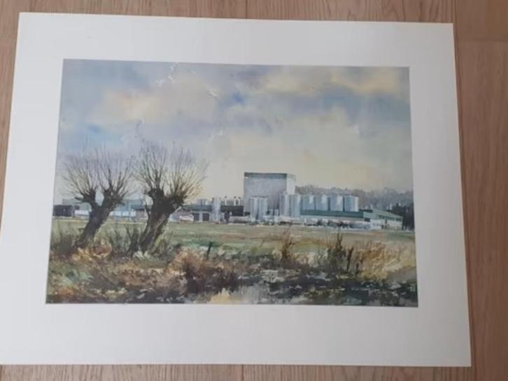 zeefdruk Frans Manders Oss Bracofeed Merwedestraat 41, Antiek en Kunst, Kunst | Litho's en Zeefdrukken, Ophalen