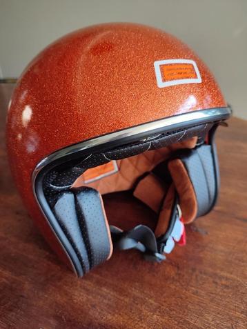 FANTASTISCH + NIEUWE Oranje Glitter Motorhelm Dames mt 55/56 beschikbaar voor biedingen