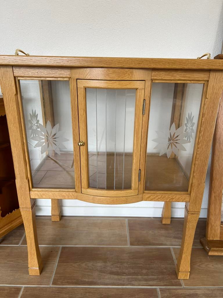 Echt eiken servieskast met los dienblad, Ophalen, 50 tot 100 cm, Minder dan 100 cm, 25 tot 50 cm