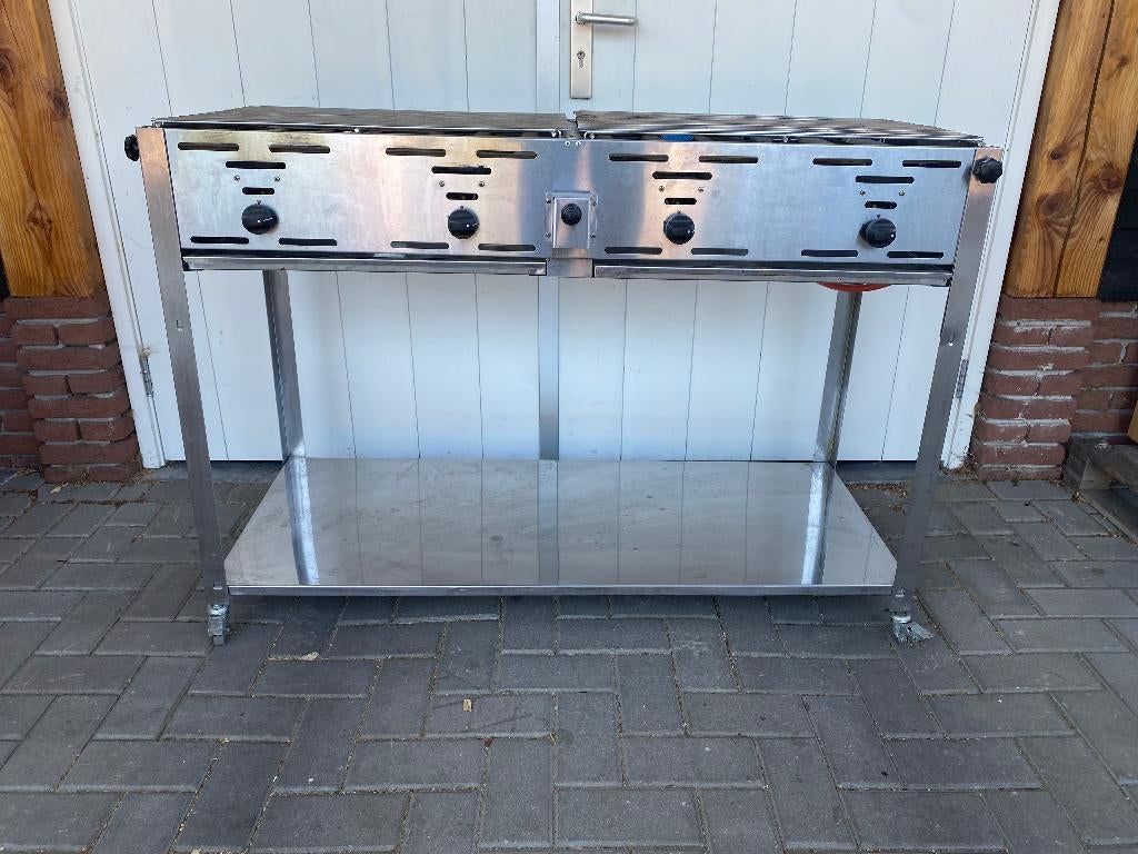 Hendi Dubbel BBQ Grill master quattro, Ophalen of Verzenden, Zo goed als nieuw, Hendi