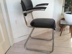 Vintage bureau stoel chroombuis. Gispen stijl., Ophalen of Verzenden, Zo goed als nieuw, Zwart, Eén
