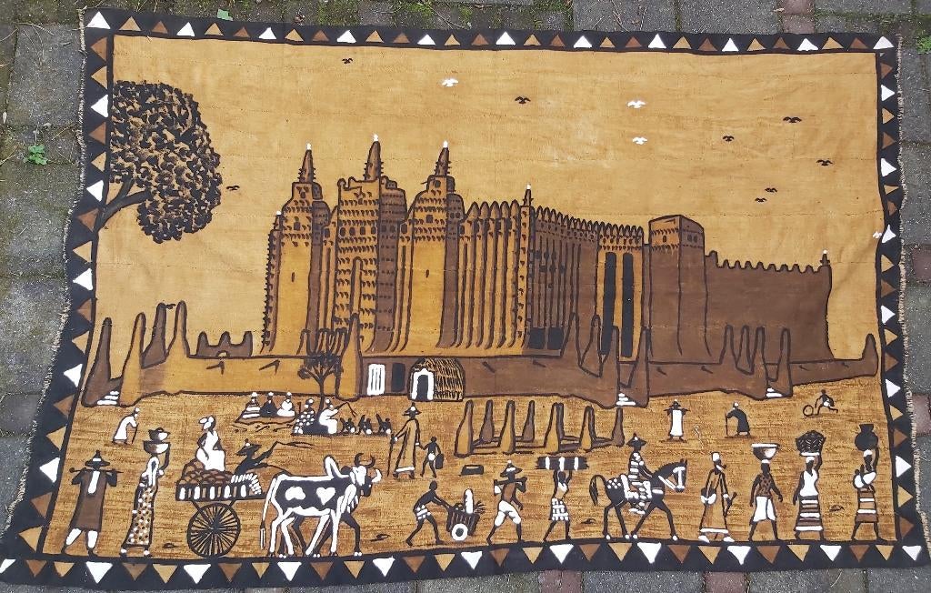 traditioneel Afrikaans wandkleed, Antiek en Kunst, Ophalen of Verzenden