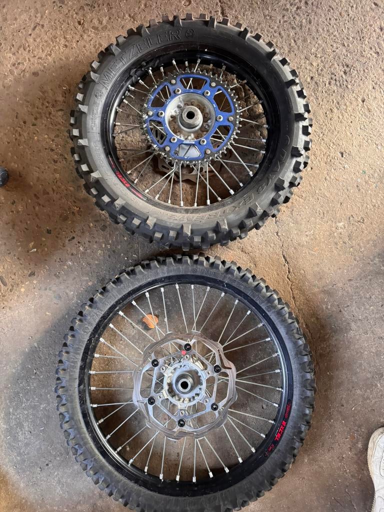 Enduro wielen excel metzeler 21/18 BIB mousse, Motoren, Ophalen