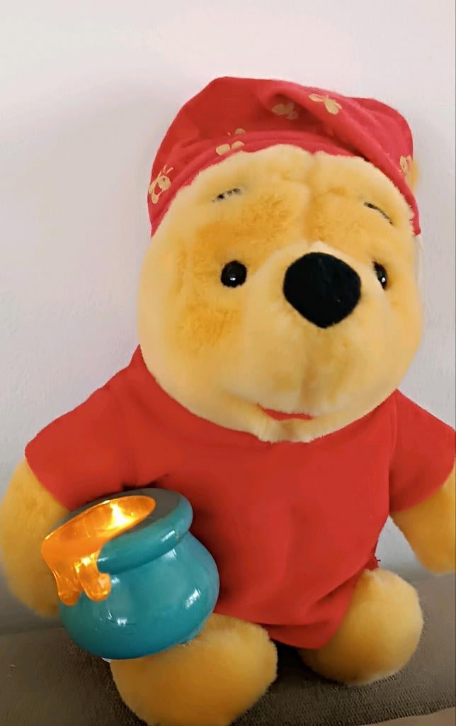 Vintage Winnie de Poeh knuffel met licht 1998, Disney, Overige typen, Ophalen of Verzenden, Zo goed als nieuw
