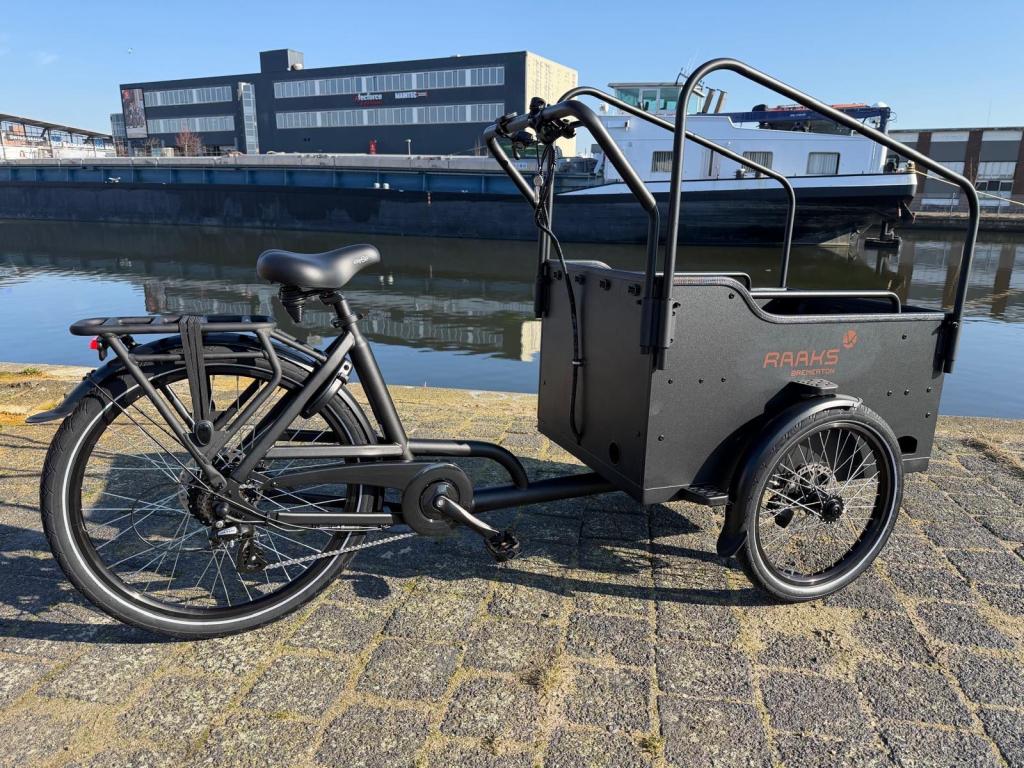 Fietshokje Hoofddorp: Raaks Bremerton e-bakfiets NIEUW, Fietsen en Brommers, Fietsen | Bakfietsen, 4 kinderen of meer, Huif, Niet ingevuld