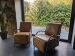 2 leren buisframe fauteuil, Huis en Inrichting, Fauteuils, Ophalen, 75 tot 100 cm, 50 tot 75 cm