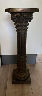 Antieke bronzen Piëdestal / Zuil met figuren, Ophalen, Gebruikt