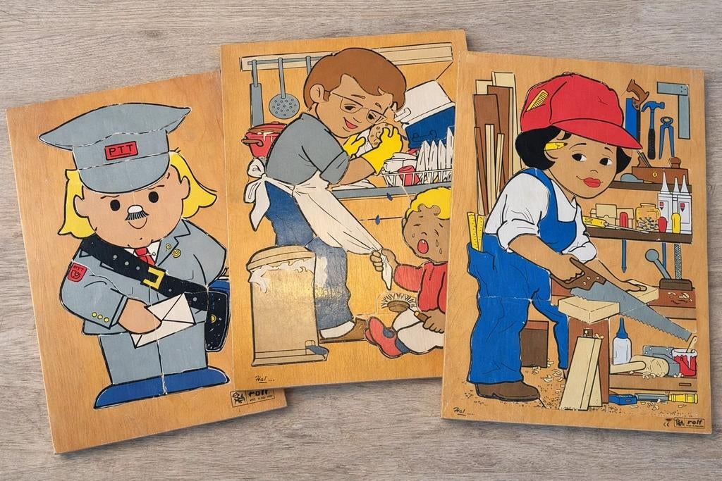 3x Rolf schoolpuzzel groot formaat, Ophalen of Verzenden, 10 tot 50 stukjes, Gebruikt