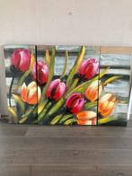 Vrolijk en kleurrijk drieluik schilderij, Ophalen