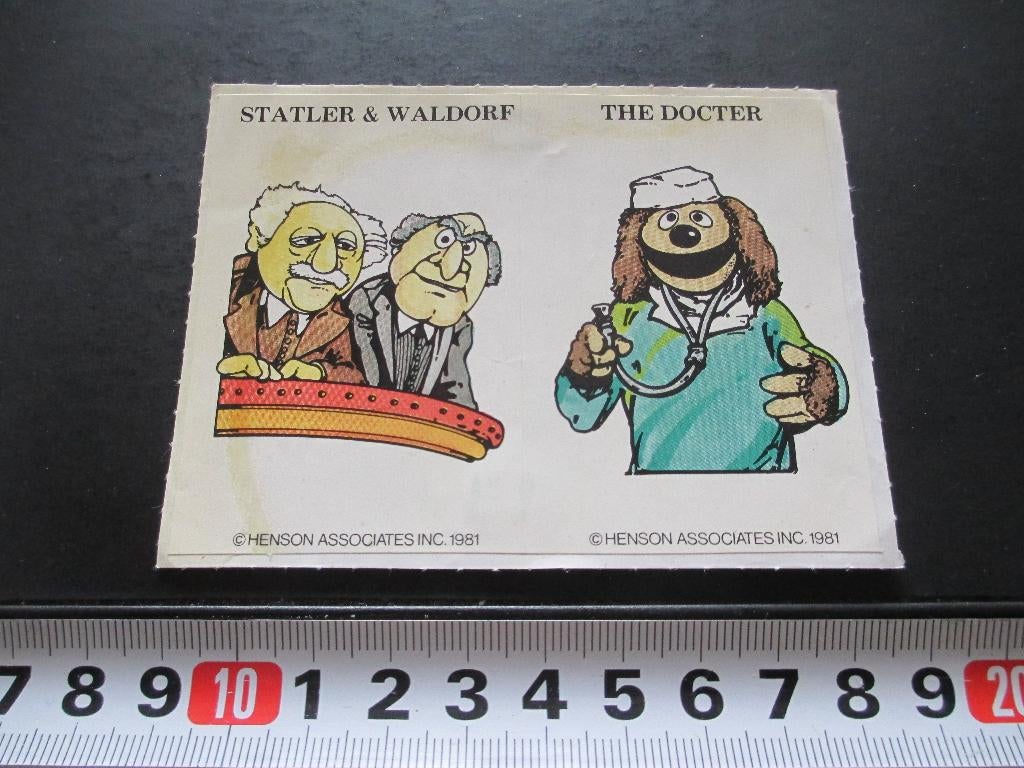 sticker strip muppets statler & waldorf the doctor henson, Ophalen, Zo goed als nieuw