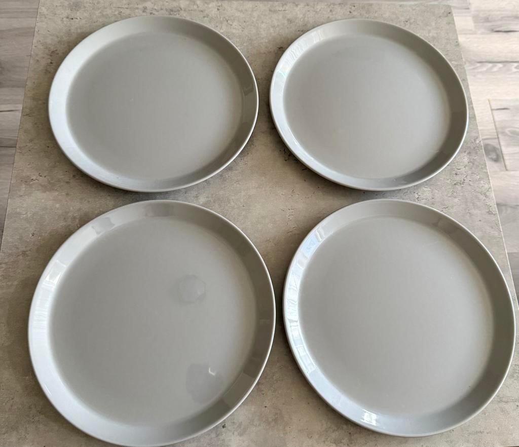 4 dinerborden grijs, Huis en Inrichting, Keuken | Servies, Ophalen of Verzenden, Zo goed als nieuw, Bord(en), Overige stijlen
