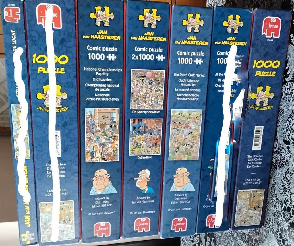 4 dozen met  puzzels,  van Jan van haasteren zie foto., Hobby en Vrije tijd, Denksport en Puzzels, Ophalen