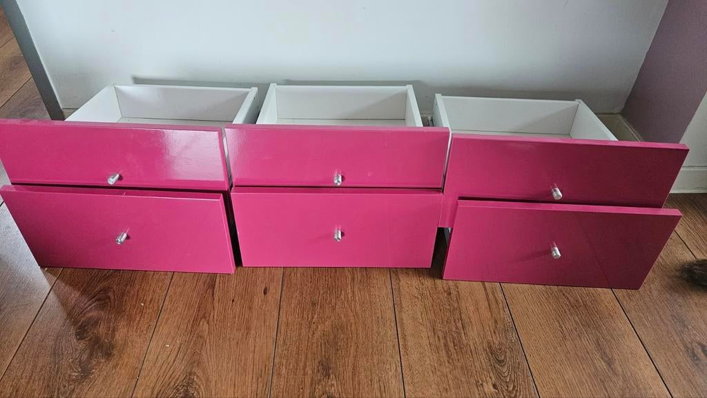 3 sets Kallax inzetkastjes hoogglans roze, Ophalen