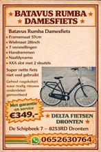 Batavus Rumba Damesfiets
Framemaat 57cm

7 versnellingen, Ophalen, Batavus, 56 cm of meer, Zo goed als nieuw