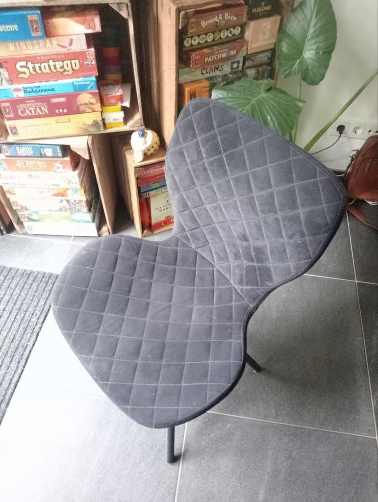 4 eetkamerstoelen, antraciet, Ophalen, Gebruikt, Zwart, Stof