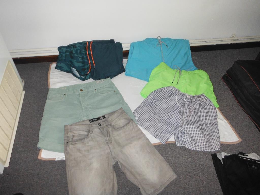 6 korte broeken voor €10, Kleding | Heren, Broeken en Pantalons, Ophalen of Verzenden, Zo goed als nieuw, Maat 48/50 (M), Groen