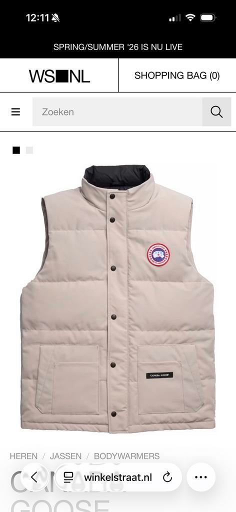 Nieuwe Canada Goose Bodywarmer Heren, Ophalen of Verzenden, Nieuw, Maat 48/50 (M), Beige