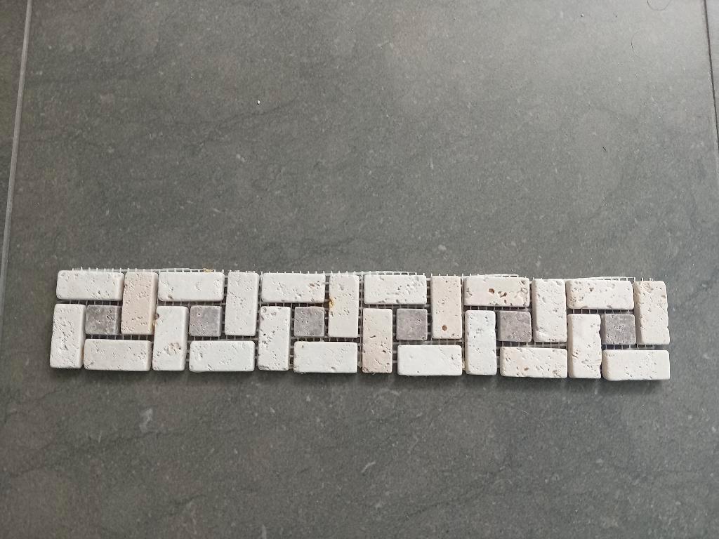 Deco Mozaiek, tegelstrip ~ Marmer ~ Cortona., Wandtegels, Nieuw, 20 tot 40 cm, Minder dan 5 m²