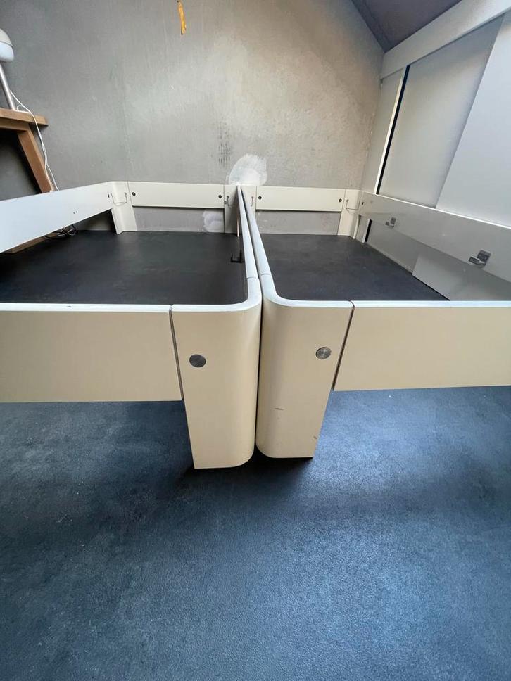 2x Auping Auronde bed 90/200/34 - 180/200/34 wit - bedombouw, Huis en Inrichting, Slaapkamer | Bedden, Gebruikt, Tweepersoons