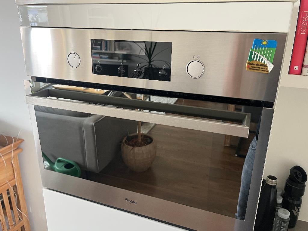 Inbouw koelkast + combimagnetron + inductie plaat + vriezer, Gebruikt, Oven met grill, Inbouw, Draaiplateau