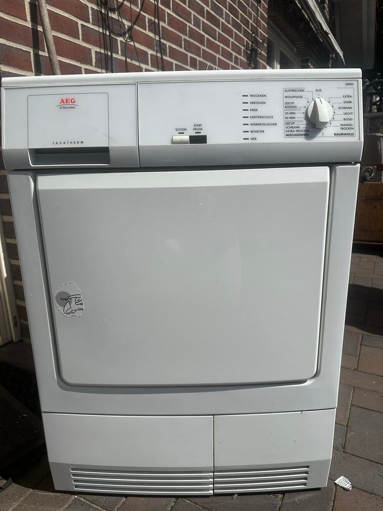 AEG Lavatherm Wasdroger met defect, Ophalen, 6 tot 8 kg, Gebruikt, Voorlader