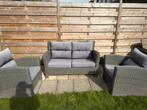 Lounge set tuin bank met stoelen en tafel, Ophalen, Gebruikt, Hocker
