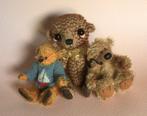Drie collectors miniatuur beertjes mohair, Verzenden, Zo goed als nieuw, Stoffen beer, Overige merken