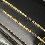 14 karaats gouden koningsketting met onyx stenen, Sieraden, Tassen en Uiterlijk, Kettingen, Ophalen of Verzenden, Zo goed als nieuw