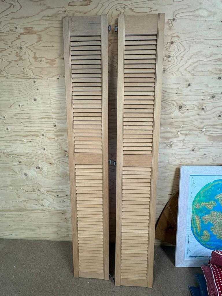 2 Louvre deuren, 30 x 200cm, Ophalen, Gebruikt, Minder dan 80 cm, Binnendeur