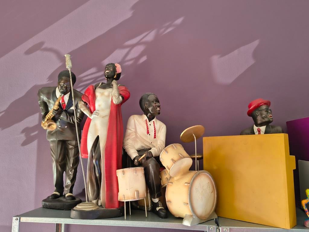 Vintage Jazz Band Beeldjes - Decoratieve Muzikanten Set, Ophalen of Verzenden