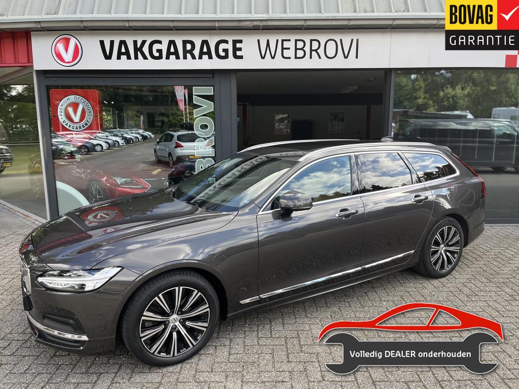 Volvo V90 2.0 B4 Inscription 1e Eign Dealer Onderhouden, Auto's, Volvo, 15 km/l, Euro 6, 4 cilinders, Zilver of Grijs