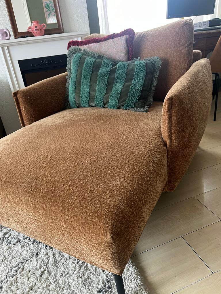 Design Fauteuil Dutch Bone velvet, Huis en Inrichting, Fauteuils, Zo goed als nieuw, Stof, 75 tot 100 cm, 100 tot 125 cm, Ophalen