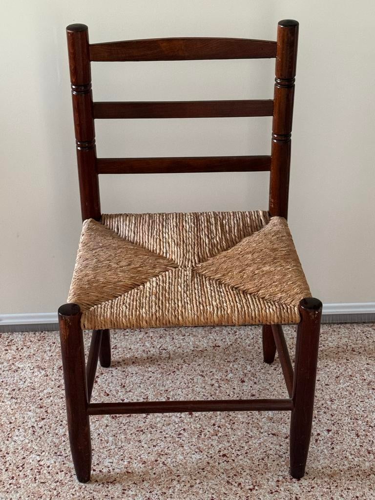 Vintage Kinderstoel met rieten Zitting, Kinderen en Baby's, Ophalen, Gebruikt, Overige typen