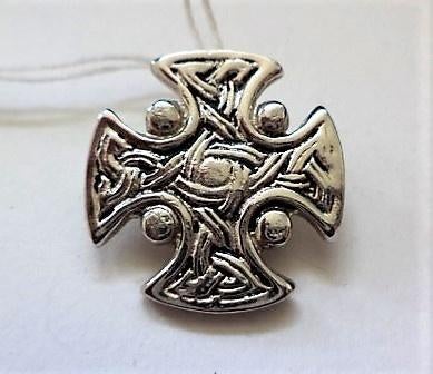 Vintage Schots kruis broche, verzilverd, gemerkt Scotland, Ophalen, Zo goed als nieuw, Zilver, Overige materialen