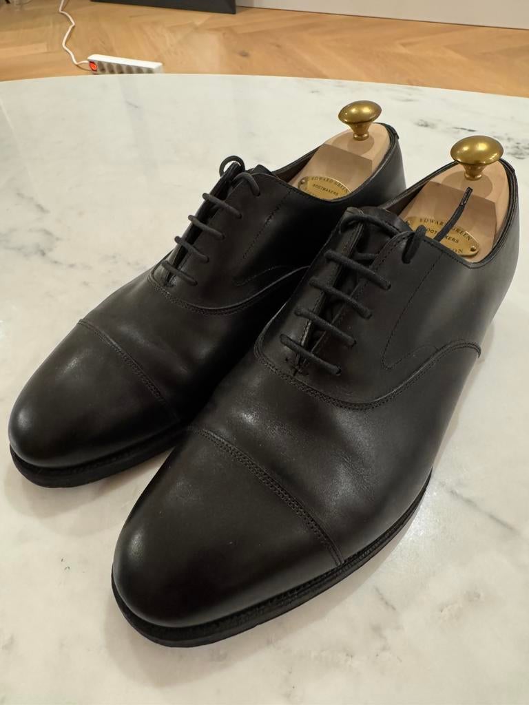 Edward Green Chelsea black cap toe Oxford UK 7.5 E 202 last, Kleding | Heren, Schoenen, Ophalen of Verzenden, Zo goed als nieuw