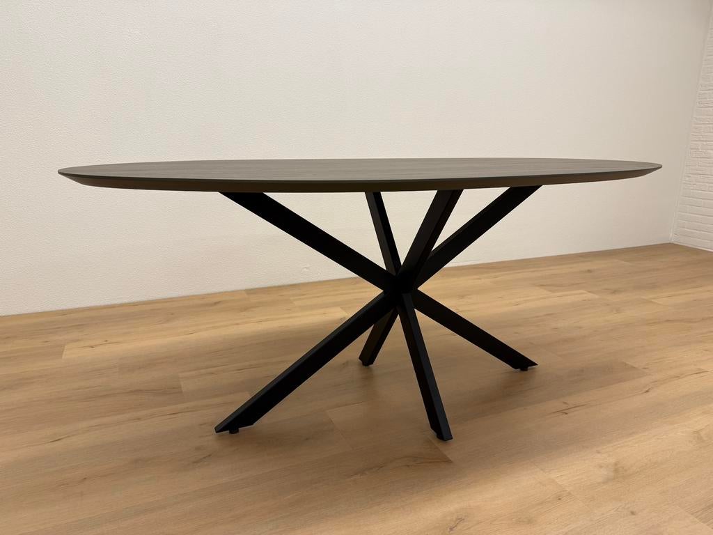 Ovale eettafel HPL hout 180x90 - Direct Leverbaar, Zo goed als nieuw, 150 tot 200 cm, Betaalbaar-Design, Ovaal