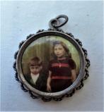 Antiek verzilverd Jugendstil fotomedaillon (7812-1017), Ophalen, Overige materialen, Hanger