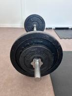 Halterstang + Gietijzeren Halterschijven (30mm), Sport en Fitness, Fitnessmaterialen, Ophalen, Gebruikt, Armen, Halterset