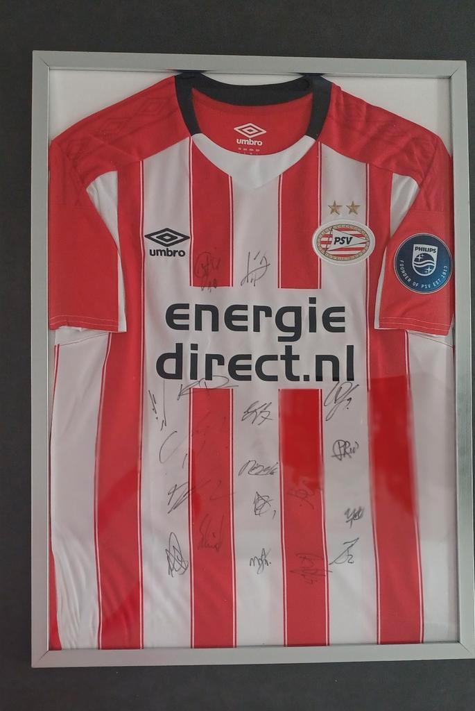 Gesigneerd PSV shirt 2017/2018 - Ingelijst, Sport en Fitness, Voetbal, Zo goed als nieuw, Shirt, Ophalen of Verzenden