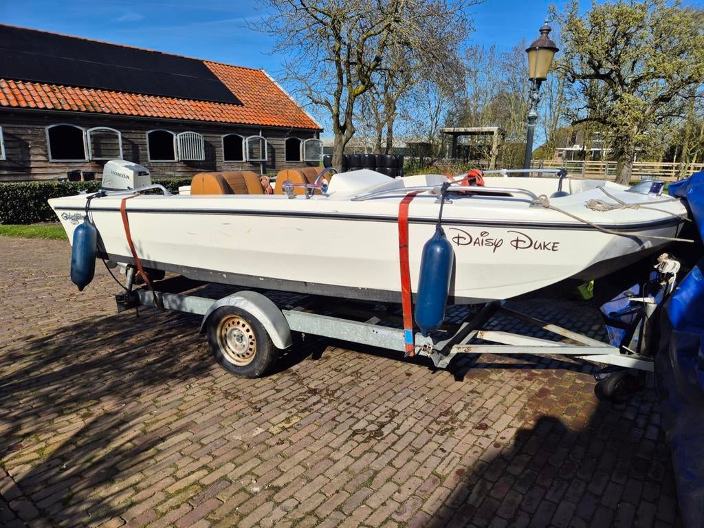 Glastron Bowrider Vintage Boot met Honda BB-motor en trailer, Ophalen, 10 tot 30 pk, Gebruikt, Tot 6 meter