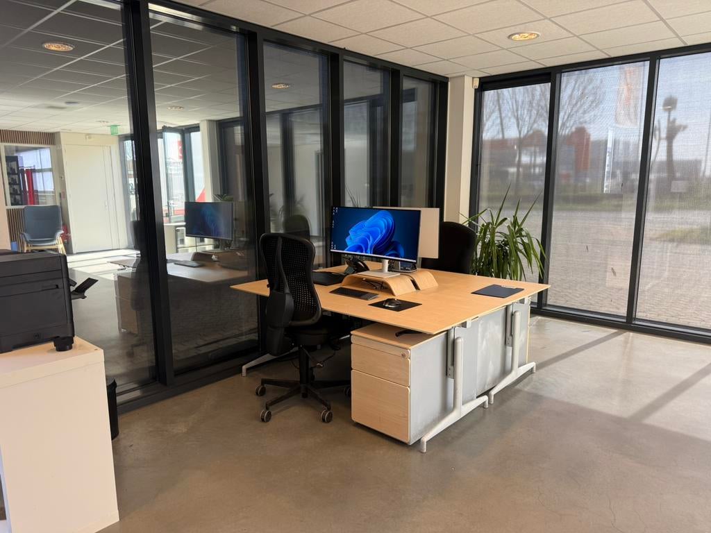 Bureau’s met ladeblokken 180x80, Ophalen, Gebruikt, 180 cm, Met wielen