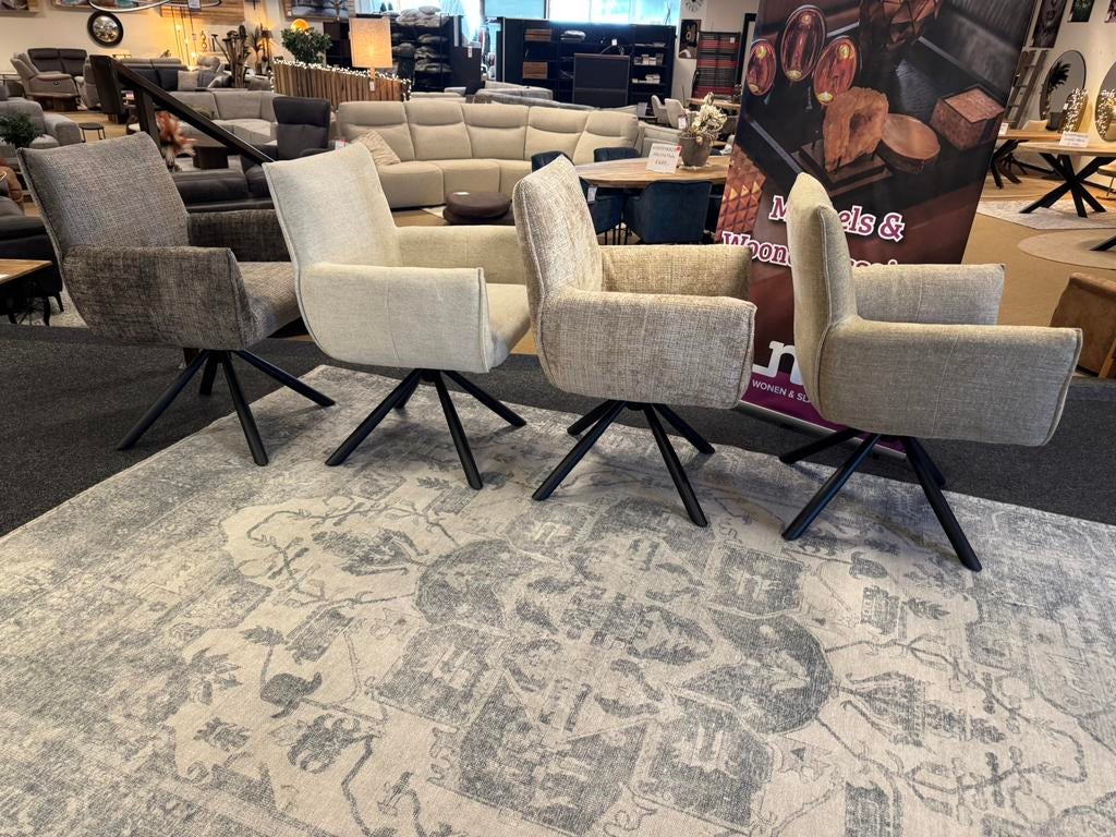 Eetkamerstoel Bali in 4 kleuren 360° Direct/leverbaar E-7345, Huis en Inrichting, Ophalen, Overige kleuren, #Scandinavisch#Japandi#Luxueus#Draaibaar#Modern