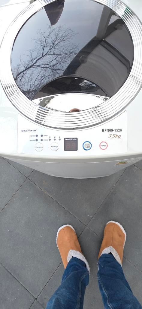 Camping wasautomaat hij wast spoelt en centrifugeerd, Ophalen of Verzenden, Zo goed als nieuw, Met timer, Kijkvenster