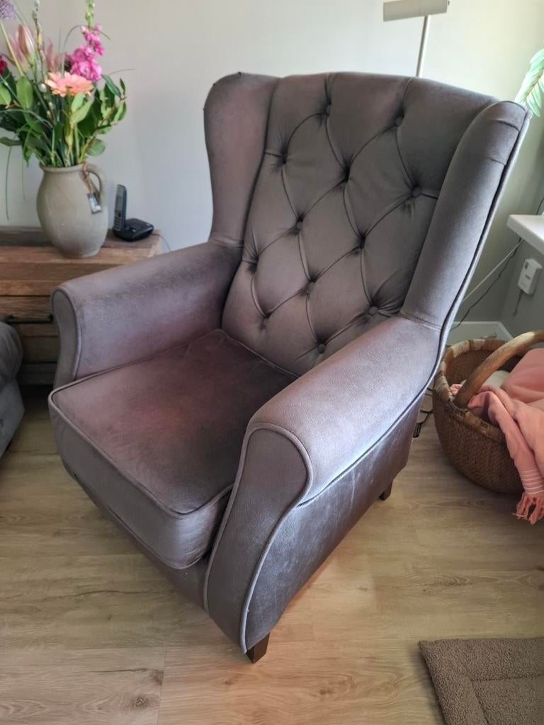 Fauteuil van Urban Sofa met voetenbank, Ophalen, Gebruikt, 75 tot 100 cm, 75 tot 100 cm