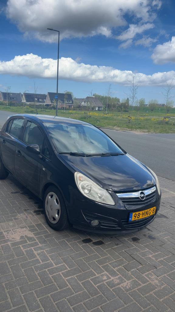Opel Corsa 1.2 16V 5D 2009 Zwart, Auto's, Opel, Voorwielaandrijving, 4 cilinders, 1229 cc, Origineel Nederlands