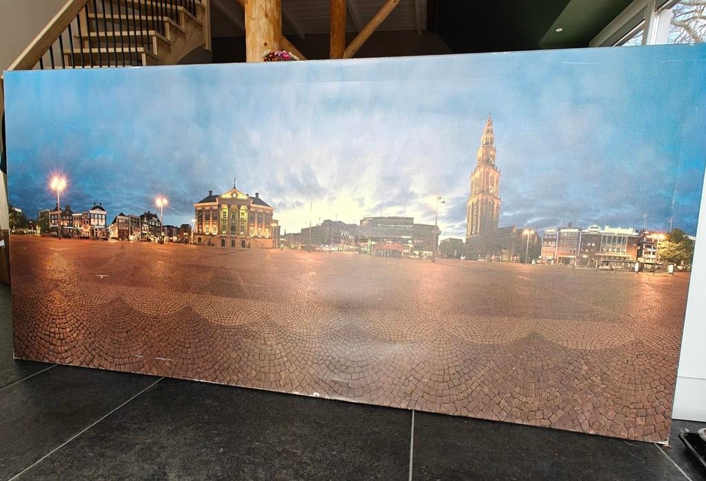 Canvas schilderij Groningen / martini toren, Antiek en Kunst, Ophalen