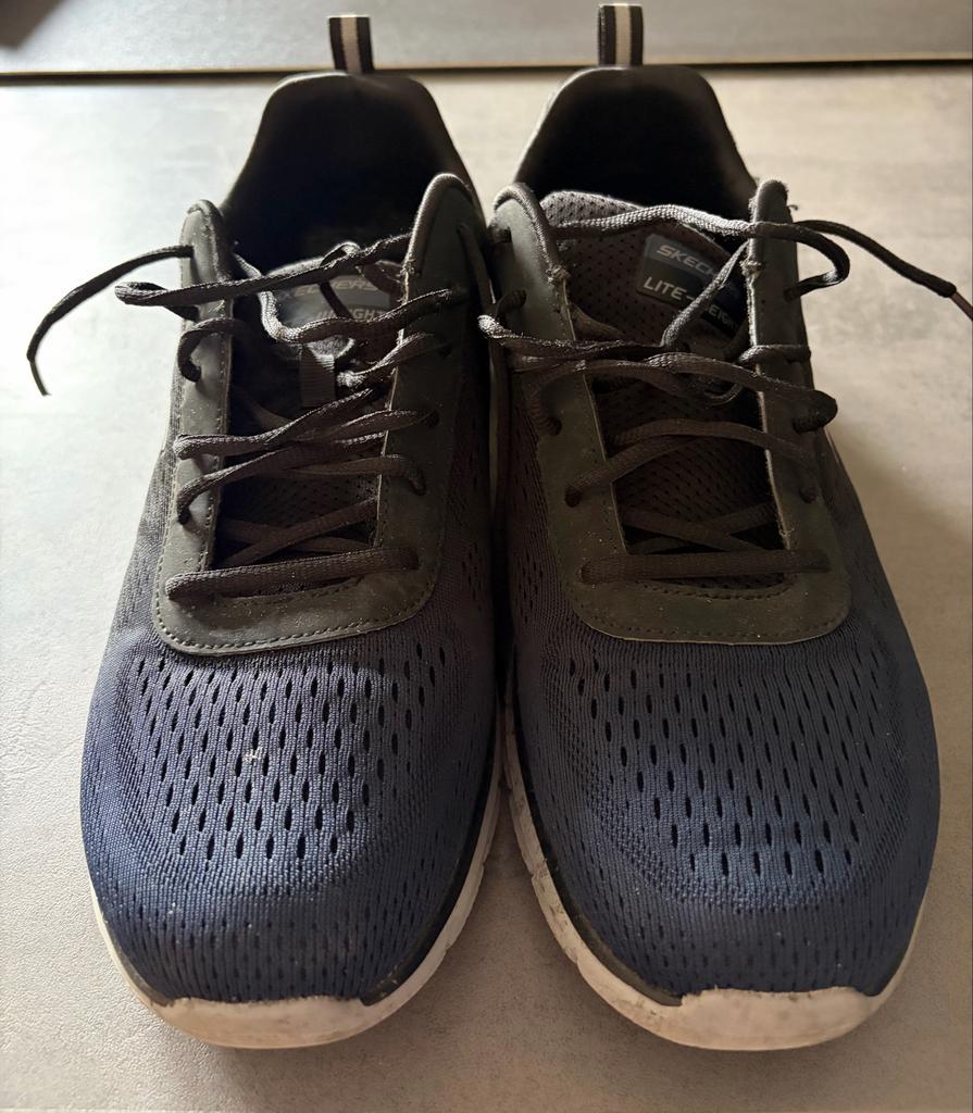 Skechers Lite-Weight sneakers, blauw/zwart, maat 47,5, Ophalen of Verzenden, Gedragen, Zwart, Veterschoenen