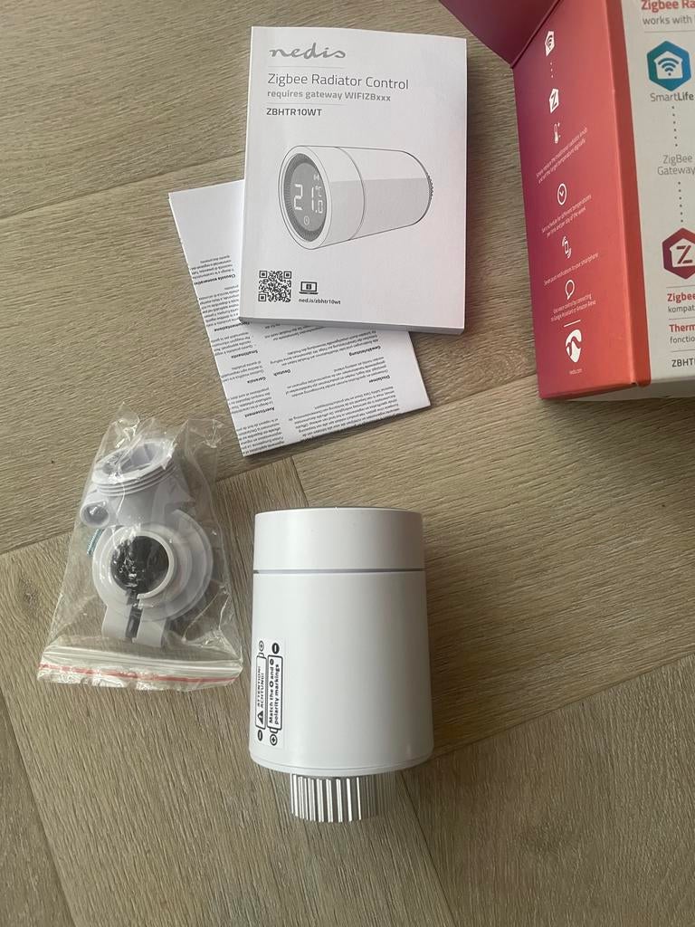 Nedis Zigbee Radiator Thermostaat ZBHTR10WT, Doe-het-zelf en Verbouw, Thermostaten, Ophalen of Verzenden, Slimme thermostaat, Nieuw