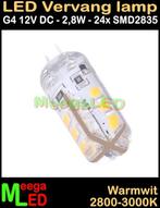 LED G4 LEDspot LEDlamp rond 24 SMD2835 - 12Vdc - 2,8 Watt, Led-lamp, Minder dan 30 watt, Nieuw, Bipin of Steekvoet